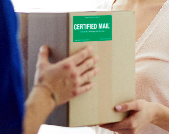 package with Certified Mail label